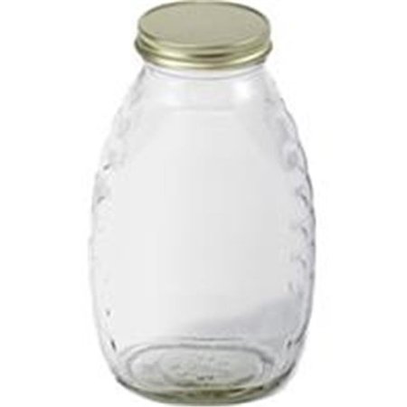 MILLER MFG Miller Mfg 052858 Glass Honey Jar With Lids - 16 oz. 52858